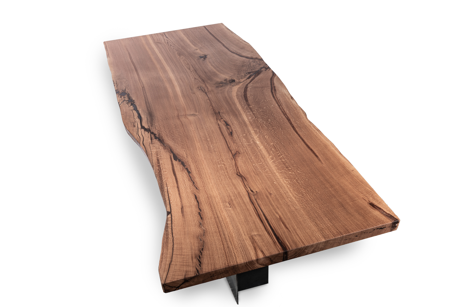 038 – Massivholztisch aus einem Stück – Eiche mit Waldkante